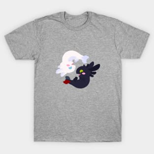 Yin and Yang Axolotl Dragons Reverse T-Shirt